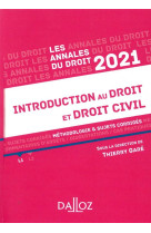 Introduction au droit et droit civil - methodologie et sujets corriges (edition 2021)
