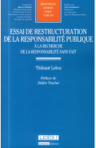 Essai de restructuration de la responsabilite publique - a la recherche de la responsabilite sans fait