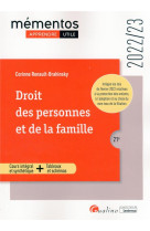 Droit des personnes et de la famille - cours integral et synthetique - outils pedagogiques