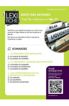 Droit des affaires - droit des entreprises en difficulte