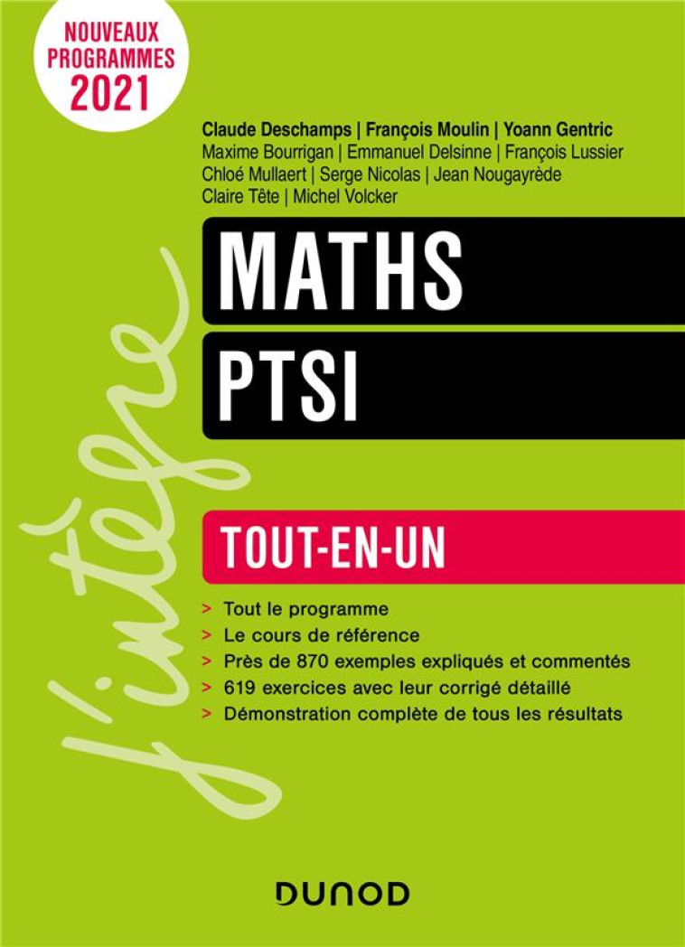 MATHS PTSI  -  TOUT-EN-UN - DESCHAMPS/TETE - DUNOD