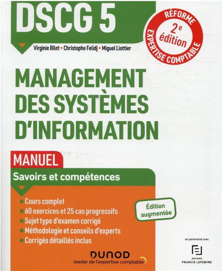 DSCG 5 MANAGEMENT DES SYSTEMES D'INFORMATION - MANUEL - 2E ED. - BILET/FELIDJ - DUNOD