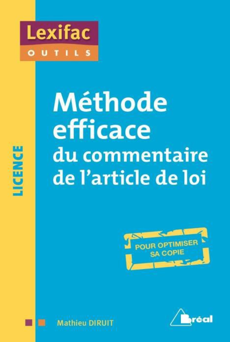 METHODE EFFICACE DU COMMENTAIRE DE L'ARTICLE DE LOI - DIRUIT MATHIEU - BREAL