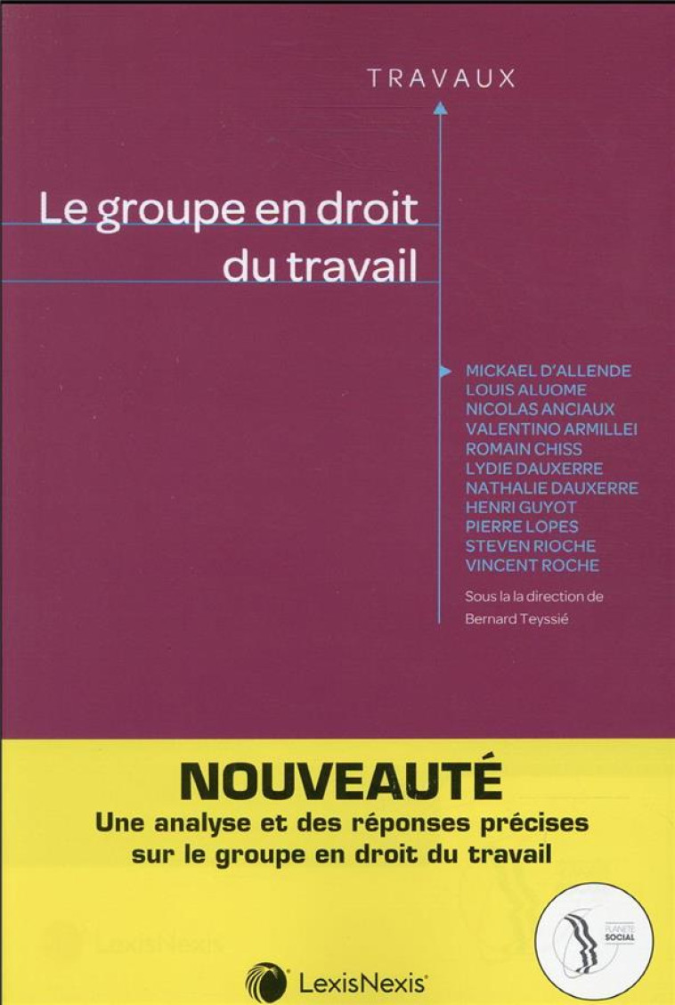 LE GROUPE EN DROIT DU TRAVAIL - COLLECTIF - Lexis Nexis/Litec